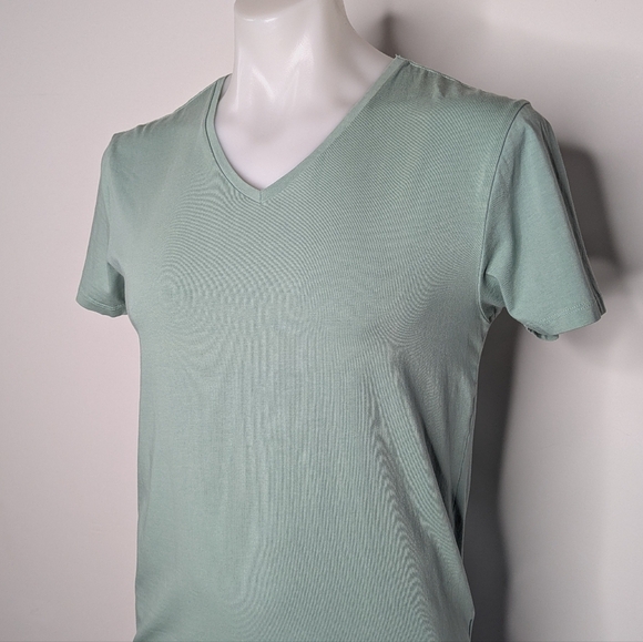 Scotch & Soda True Gentleman Light Green V Neck T-shirt M - Picture 2 of 8